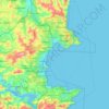 Topografische kaart Torbay, hoogte, reliëf