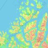 Topografische kaart Tromsø, hoogte, reliëf