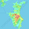 Topografische kaart Ponui Island, hoogte, reliëf