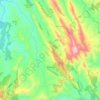 Topografische kaart Berzocana, hoogte, reliëf