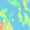 Topografische kaart Admiralty Inlet, hoogte, reliëf