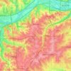 Topografische kaart Shawnee, hoogte, reliëf