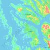 Topografische kaart Hordaland, hoogte, reliëf