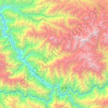 Topografische kaart Inkawasi, hoogte, reliëf