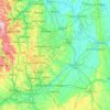 Topografische kaart Nottinghamshire, hoogte, reliëf