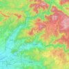 Topografische kaart Yaotsu, hoogte, reliëf