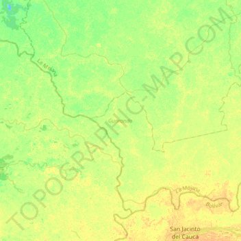 Topografische kaart Guaranda, hoogte, reliëf