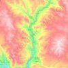 Topografische kaart Lloque, hoogte, reliëf