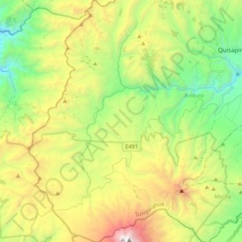 Topografische kaart Pilahuin, hoogte, reliëf
