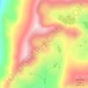 Topografische kaart Seven Sisters Lakes, hoogte, reliëf