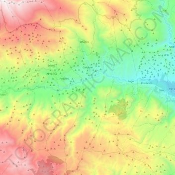 Topografische kaart Canjáyar, hoogte, reliëf