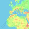 Topografische kaart Benelux, hoogte, reliëf