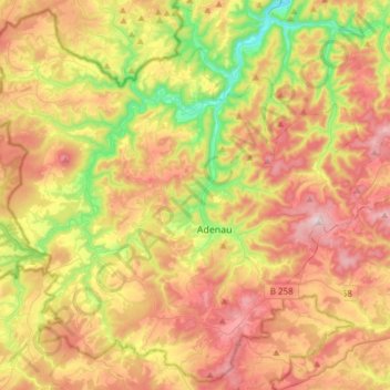 Topografische kaart 53520, hoogte, reliëf