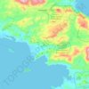 Topografische kaart Δημοτική Ενότητα Ασίνης, hoogte, reliëf