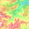 Topografische kaart Montán, hoogte, reliëf