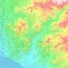 Topografische kaart Pachacámac, hoogte, reliëf