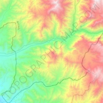 Topografische kaart Cochas, hoogte, reliëf