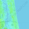 Topografische kaart Jacksonville Beach, hoogte, reliëf