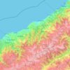 Topografische kaart Rize, hoogte, reliëf