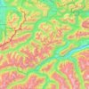 Topografische kaart Lechtaler Alpen, hoogte, reliëf