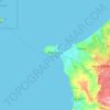 Topografische kaart Peniche, hoogte, reliëf