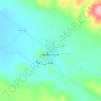 Topografische kaart Lagunita Salada, hoogte, reliëf