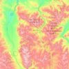 Topografische kaart Lee Metcalf Wilderness Area, hoogte, reliëf