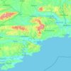 Topografische kaart County Waterford, hoogte, reliëf