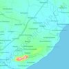 Topografische kaart Bhogapuram, hoogte, reliëf