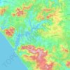 Topografische kaart Kaikohe-Hokianga Community, hoogte, reliëf
