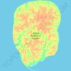 Topografische kaart Kleine Ljachow-Insel, hoogte, reliëf