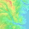 Topografische kaart Toms River, hoogte, reliëf