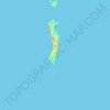 Topografische kaart Coco Islands, hoogte, reliëf