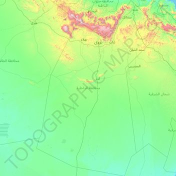 Topografische kaart Ad Dachiliyah, hoogte, reliëf