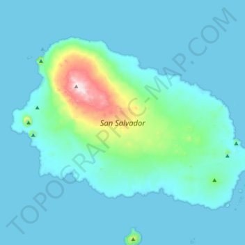 Topografische kaart Isla Santiago, hoogte, reliëf