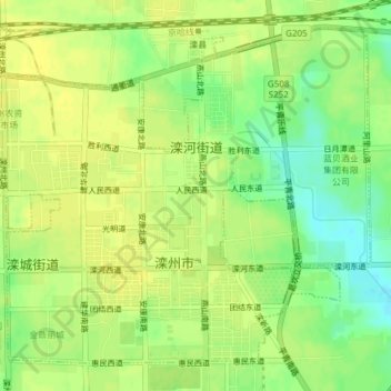 Topografische kaart Luanhe Subdistrict, hoogte, reliëf