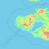 Topografische kaart Λέσβος, hoogte, reliëf