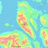 Topografische kaart Isla Dring, hoogte, reliëf