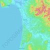 Topografische kaart Akita, hoogte, reliëf