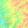 Topografische kaart Cherokee County, hoogte, reliëf