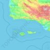 Topografische kaart Santa Barbara County, hoogte, reliëf
