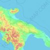 Topografische kaart Puglia, hoogte, reliëf