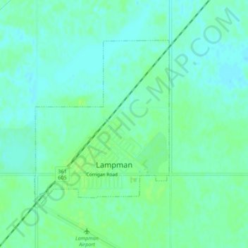 Topografische kaart Lampman, hoogte, reliëf
