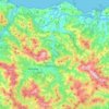Topografische kaart Urola-Kosta, hoogte, reliëf