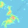 Topografische kaart Isla Parker, hoogte, reliëf