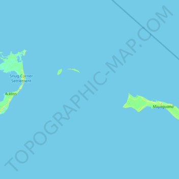 Topografische kaart Mayaguana, hoogte, reliëf