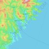 Topografische kaart Ofunato, hoogte, reliëf