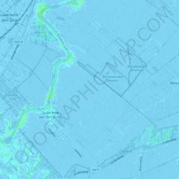Topografische kaart Ouderkerk aan den IJssel, hoogte, reliëf