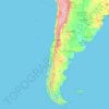 Topografische kaart Chile, hoogte, reliëf