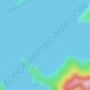 Topografische kaart Amerikiwhati Island, hoogte, reliëf
